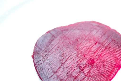 paper thin slices of roasted beet 